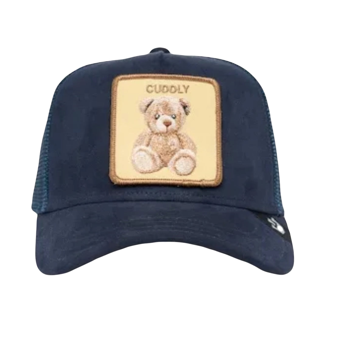 The Cuddly Bear Micro Suede Navy A-Frame Trucker