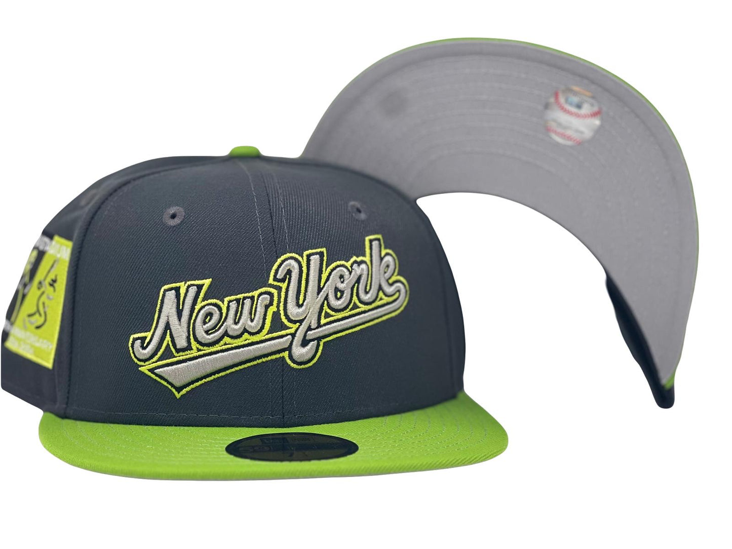 New York Mets Shea Stadium 40th Anniversary "Stitch Visor" New Era fitted Hat to Match Green Bean