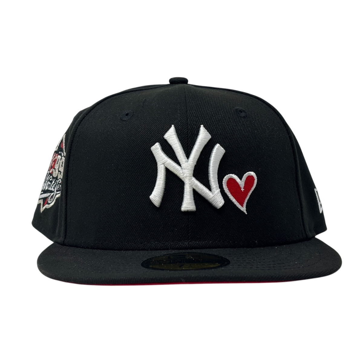 New York Yankees 1999 World Series with heart red Brim Fitted Hat-Black