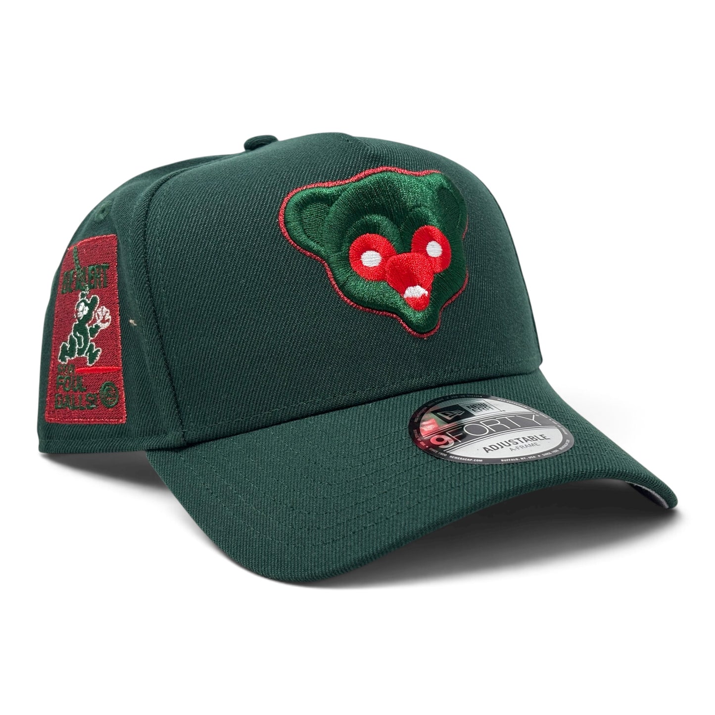 Chicago Cubs " Be Alert for Foul Balls" 9Forty A-Frame Snapback Hats-Forest Green