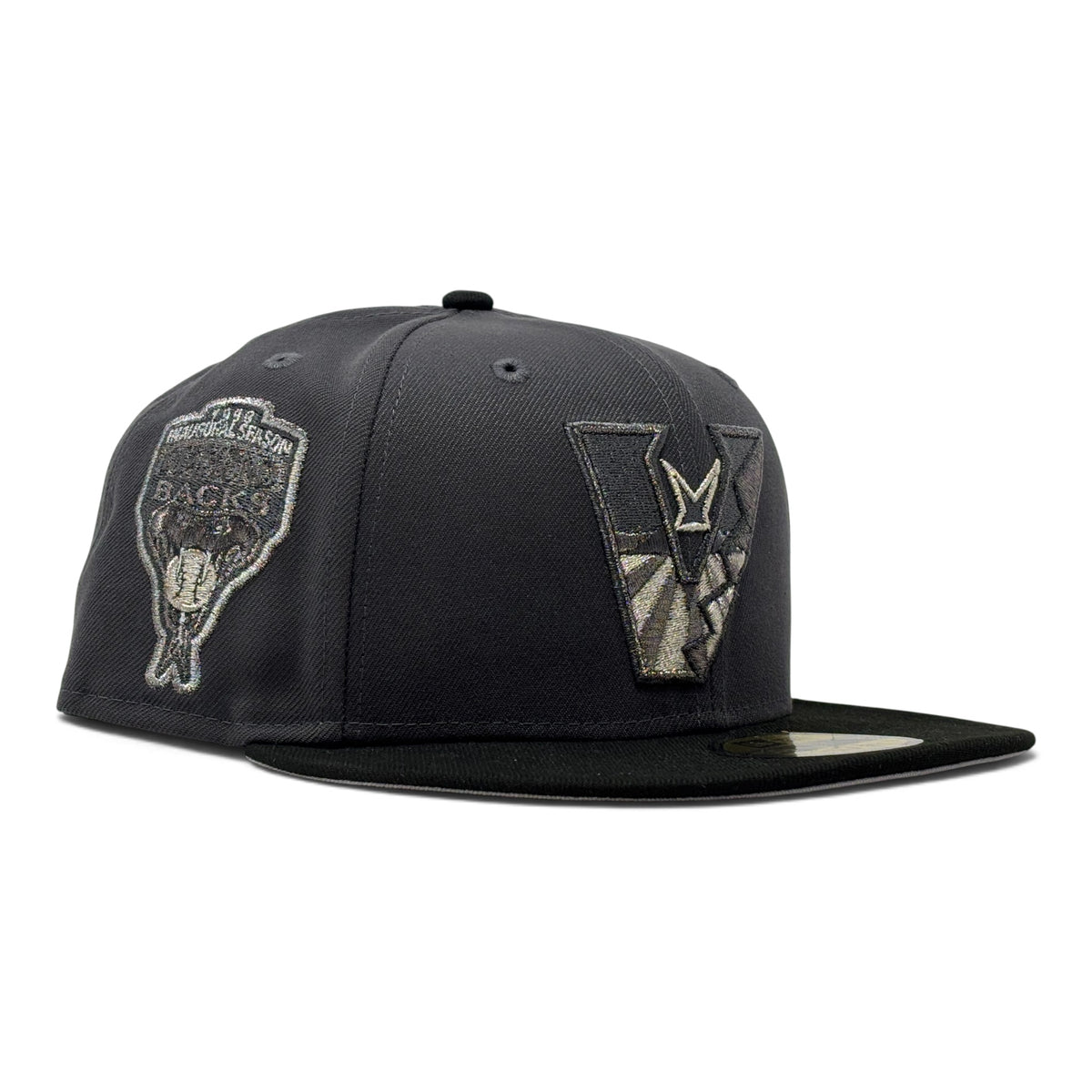 Arizona Diamondbacks 1998 Inaugural Season Upside Down Logo Fitted Hats-Dark Gray Black