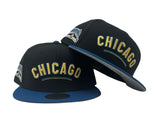 Black Chicago Cubs Wrigley Field Stadium 5950 New Era Fitted hat