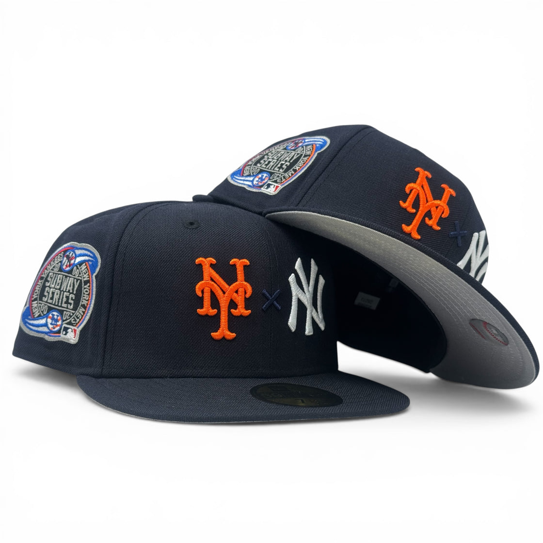 New York Yankees VS Mets Subway Series Fitted Hat-navy blue