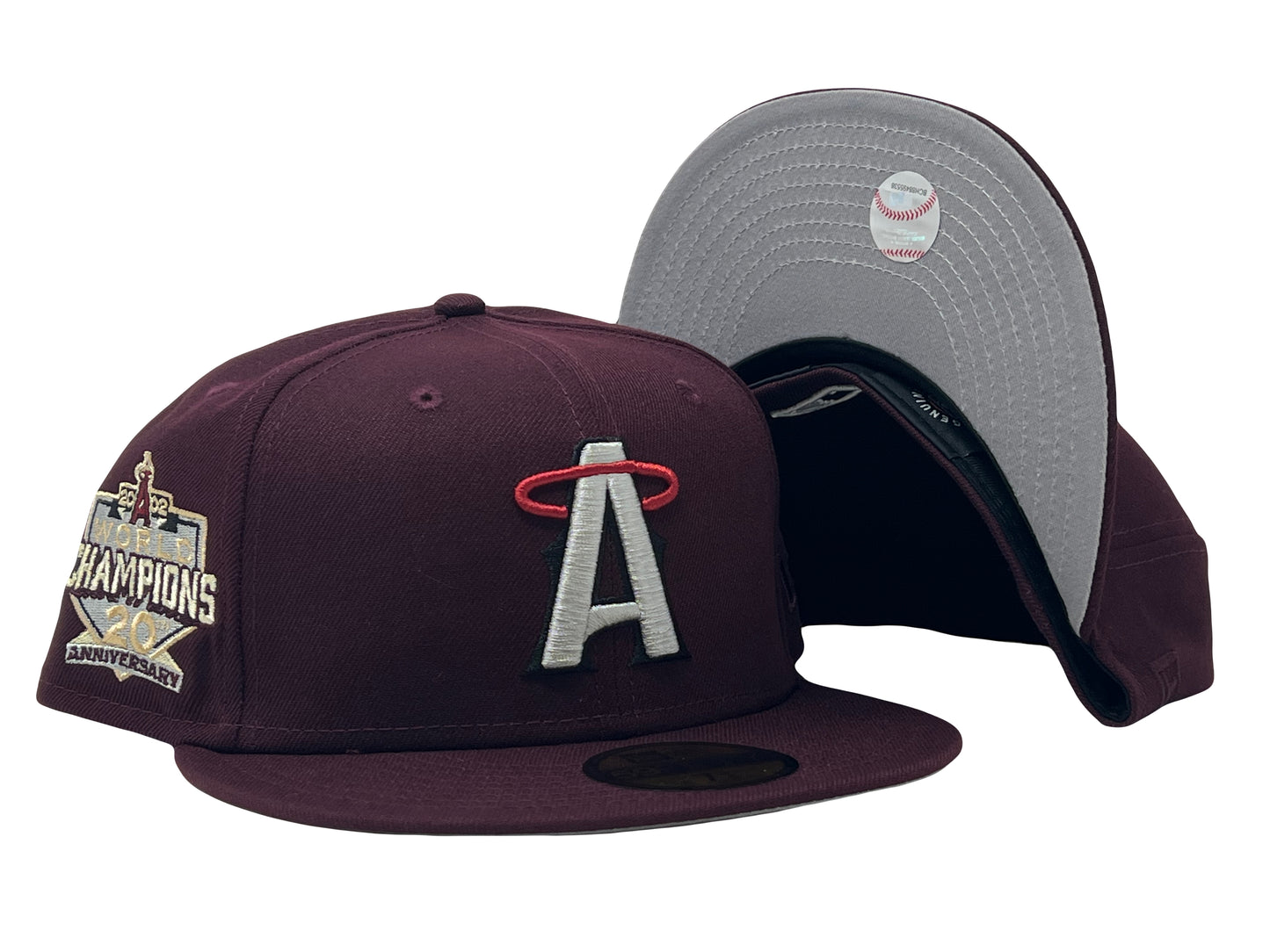 Maroon LA Angels 2002 World Champions New Era Fitted Hat