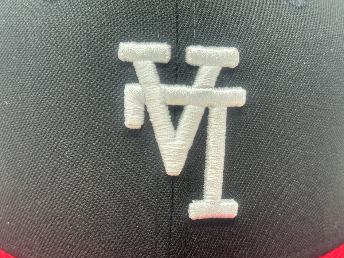 Los Angeles Dodgers 40th Anniversary Upside Down Logo Fitted Hats-Black Red