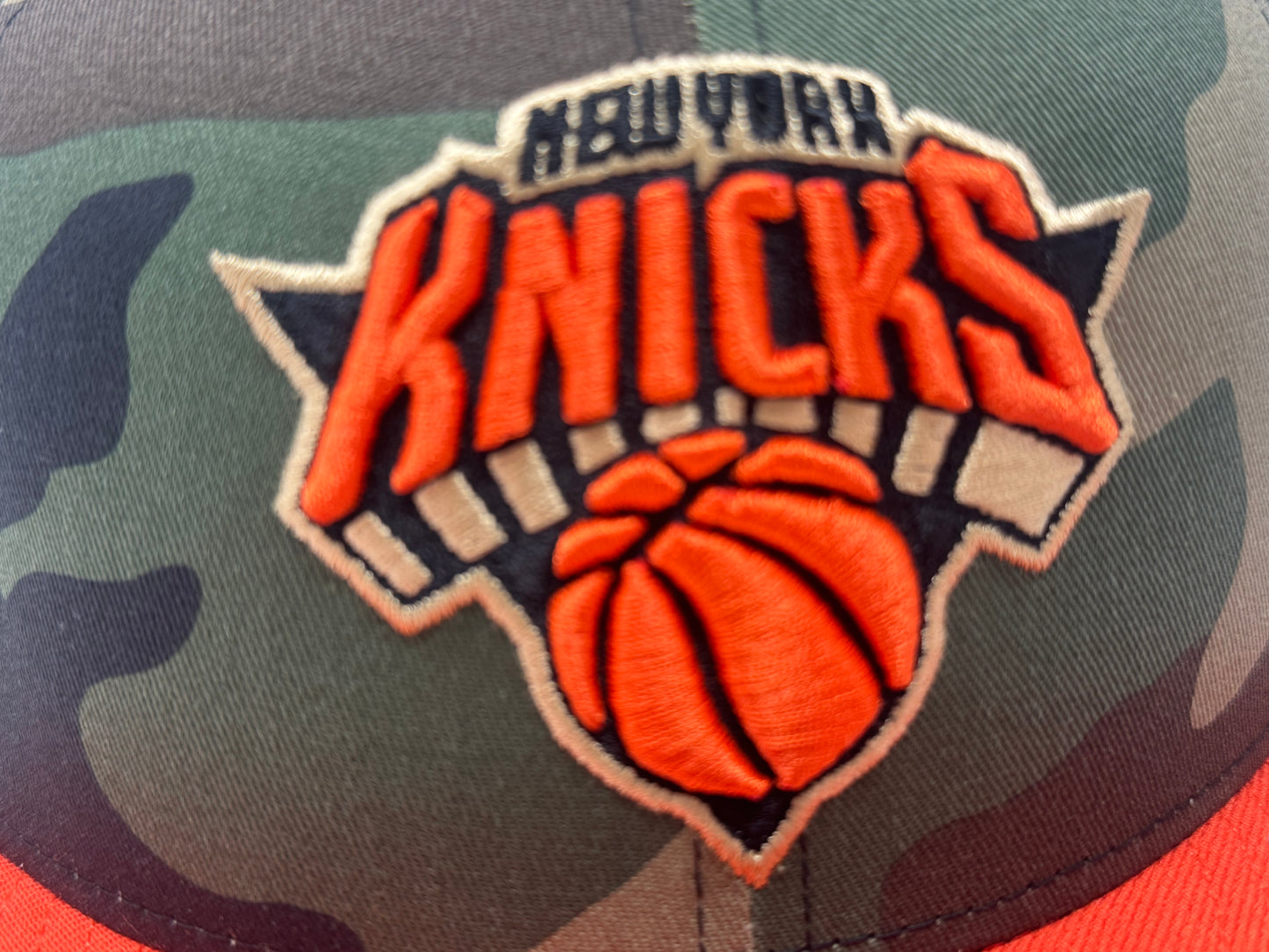 New York Knicks 1946 Established Fitted Hats-Camouflage Orange