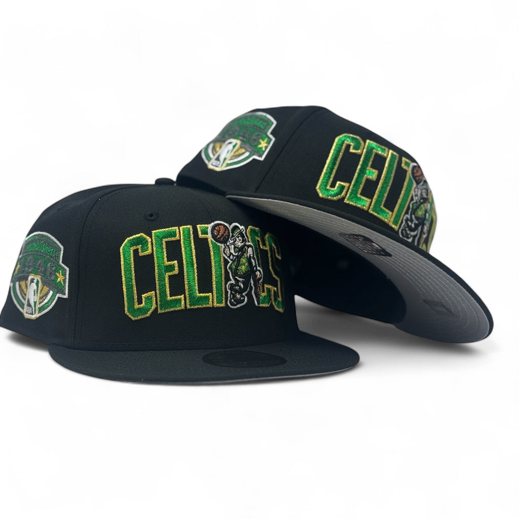 Boston Celtics 1946 Established Fitted Hats-Black