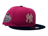 New York Yankees 1999 World Series Hot Pink Navy New Era Fitted Hat