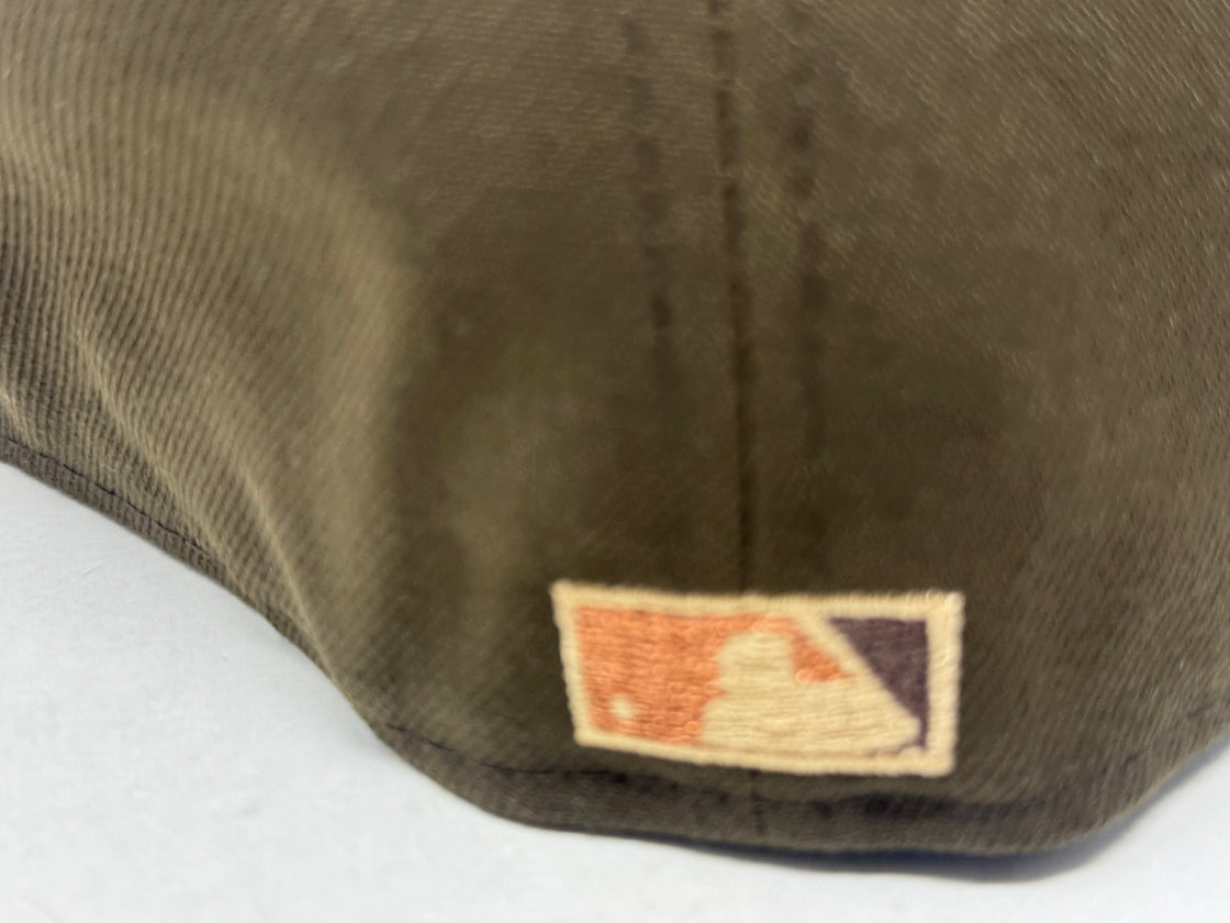 Los Angeles Angels 35th Anniversary Pink Brim Fitted Hats-Brown