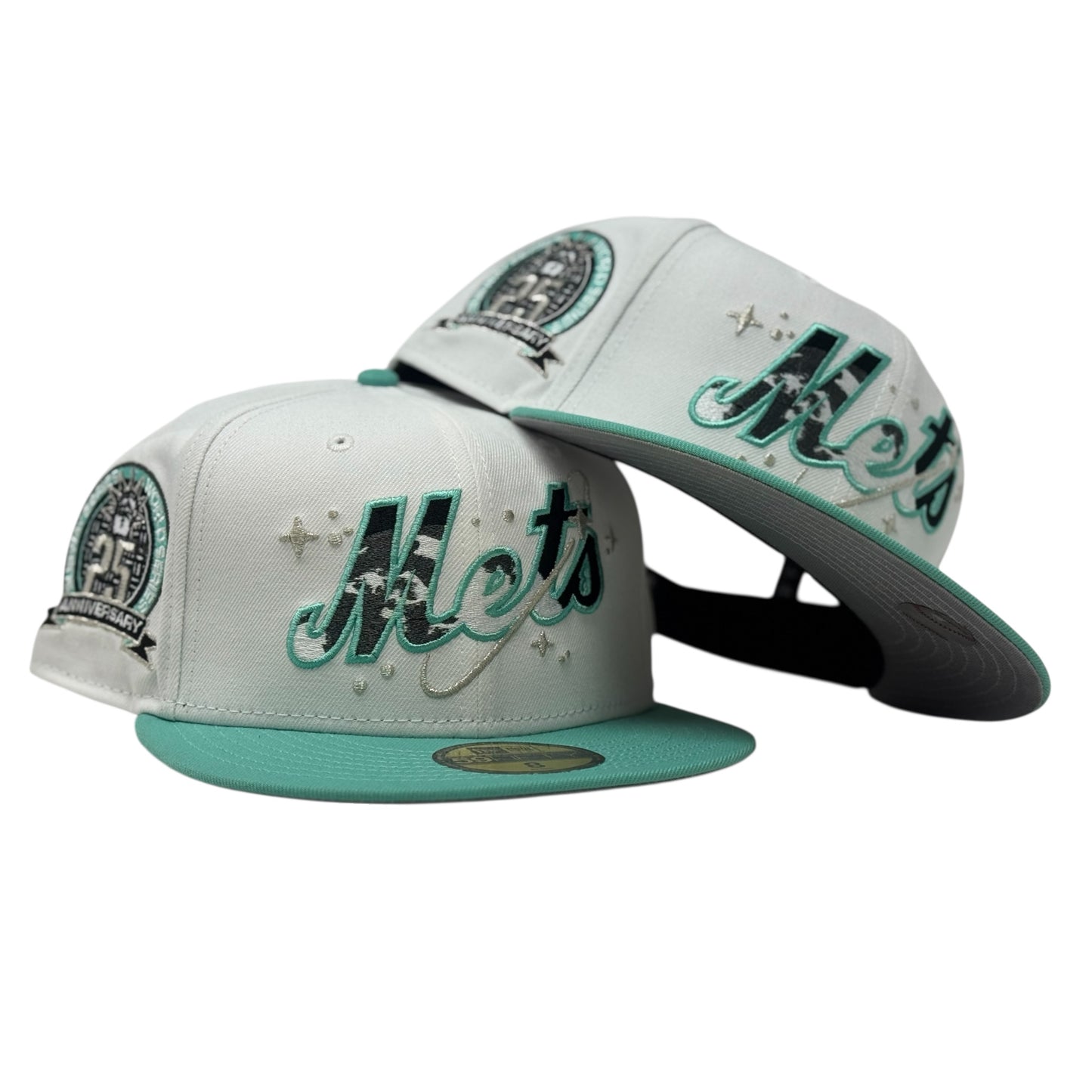 New York Mets 25th anniversary of Subway Series Fitted Hat-White Mint