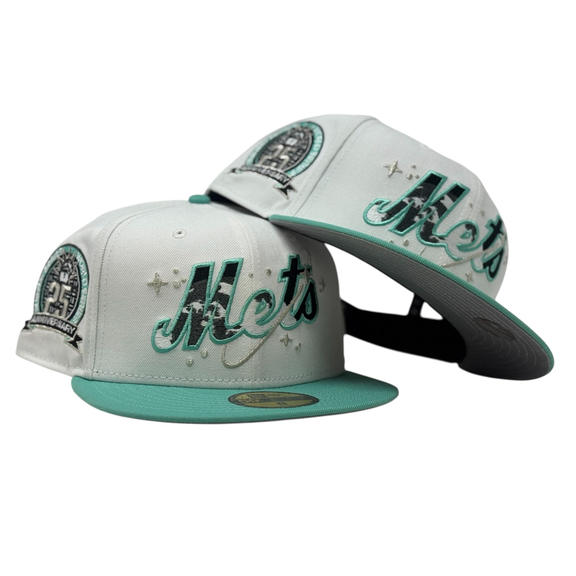 New York Mets 25th anniversary of Subway Series Fitted Hat-White Mint