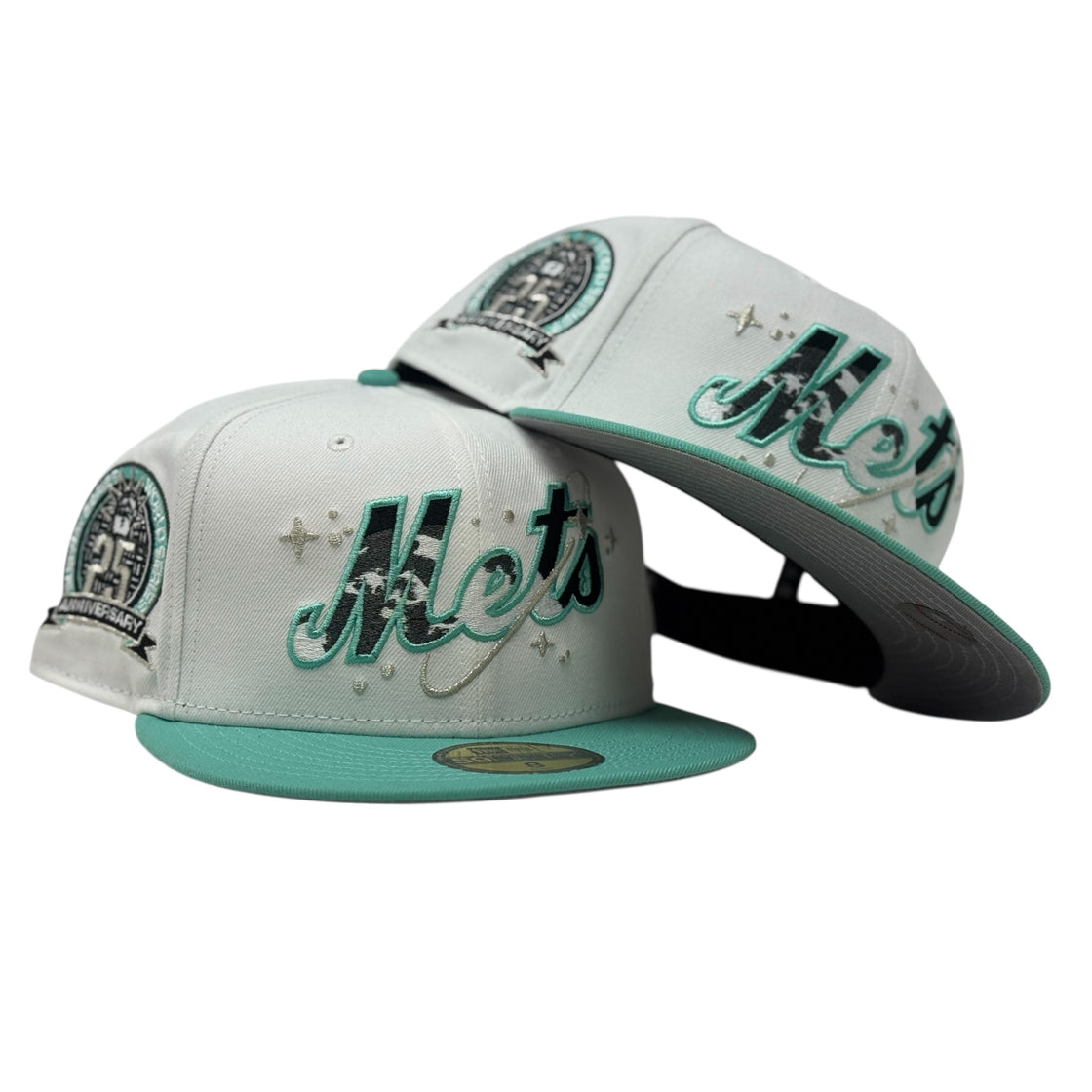 New York Mets 25th anniversary of Subway Series Fitted Hat-White Mint