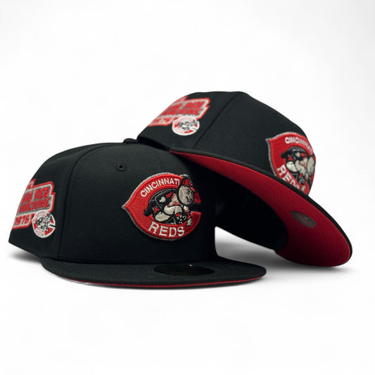 Cincinnati Reds 1975 World Series Fitted Hats- Black
