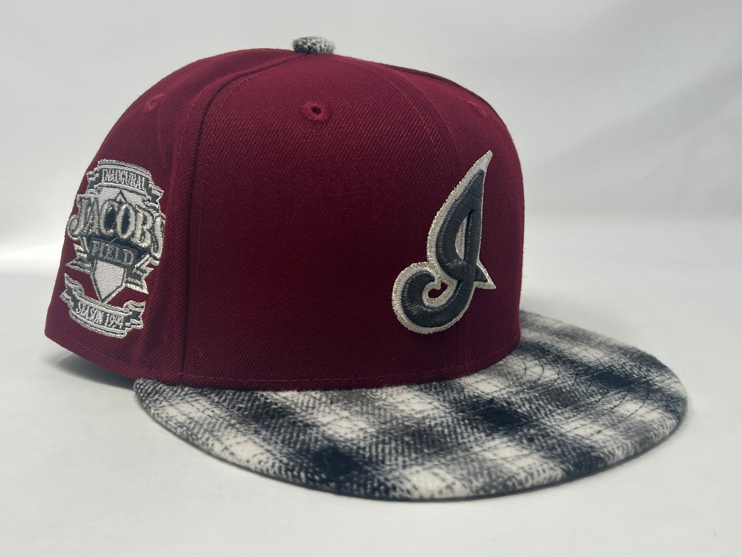 Cleveland Indians 1994 Inaugural Season Jacob Field "Flannel Plaid Visor" New Era Fitted Hat