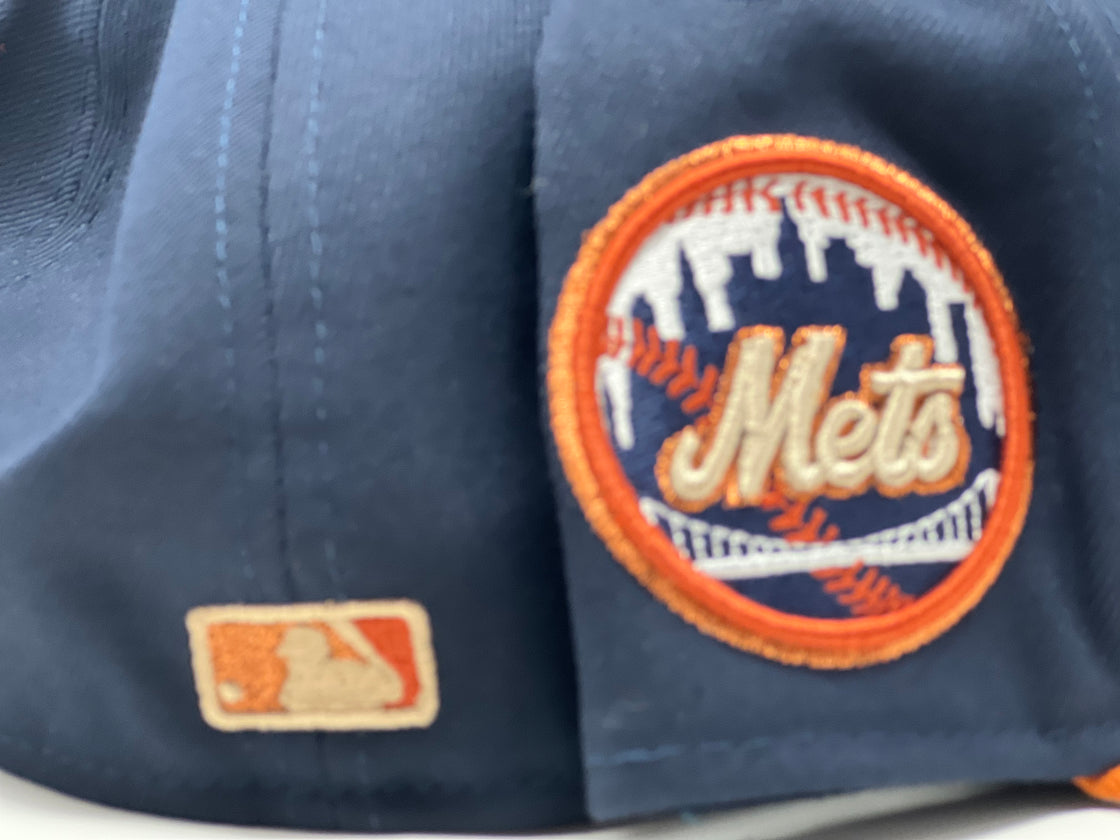 NEW YORK METS MR. METS MAN NAVY/ RUST ORANGE NEW ERA FITTED HAT