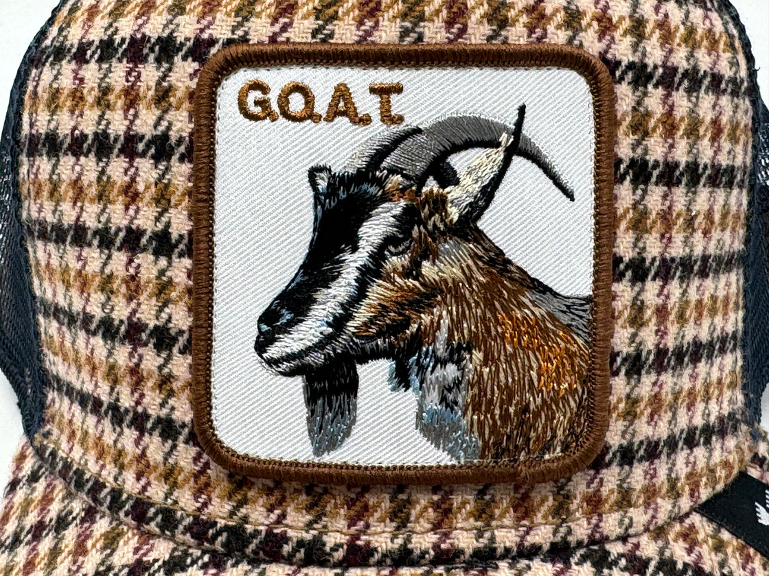 Good Kid Goat Patch Check Goorin Bros Trucker Hat