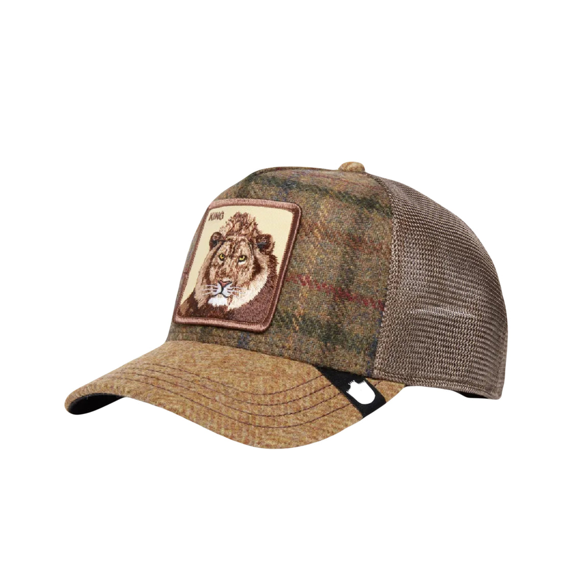 Moon Lion Uk Plaid Khaki A-Frame Trucker Hat