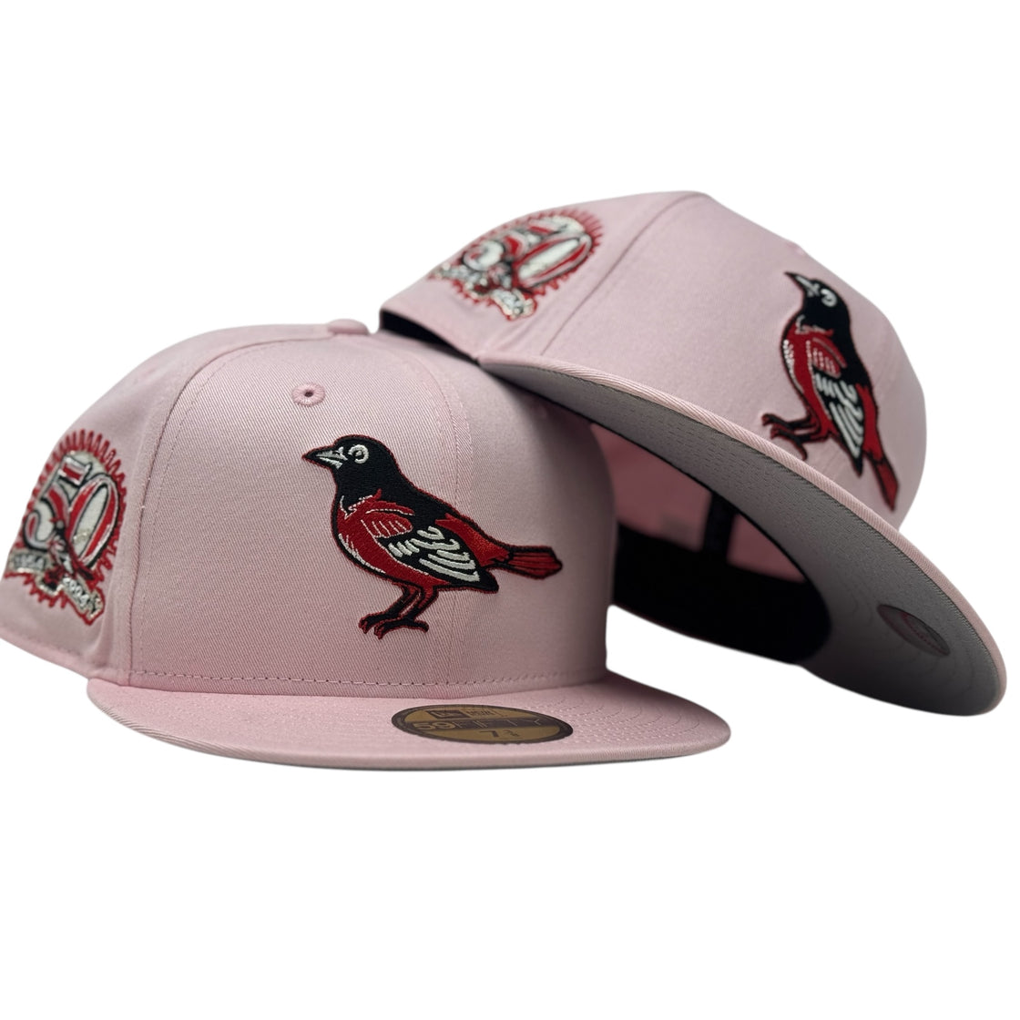 Baltimore Orioles 50th Anniversary Light Pink Fitted Hat