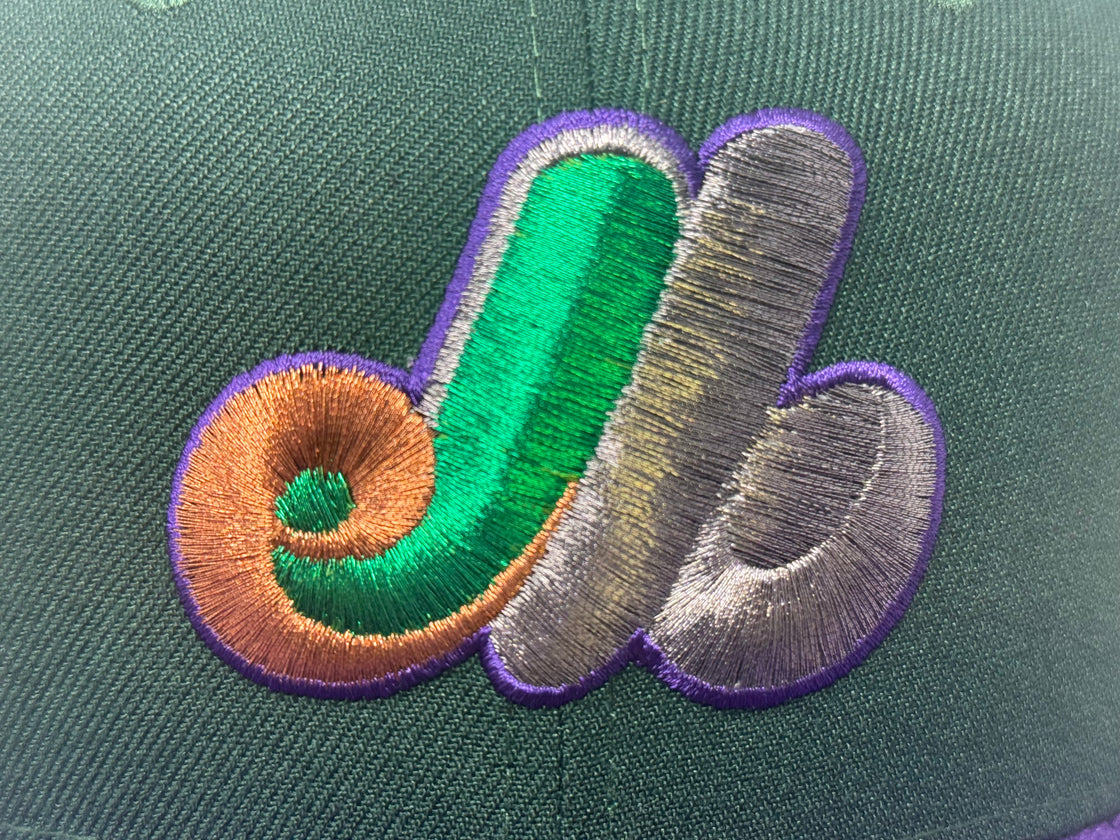 Montreal Expos 35th Anniversary Joker color Green Purple Fitted Hats