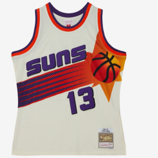PHOENIX SUNS STEVE NASH MITCHELL AND NESS CREAM SWINGMAN JERSEY