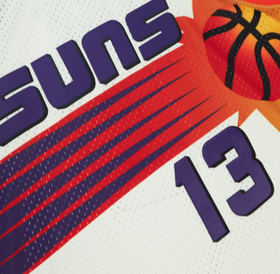 PHOENIX SUNS STEVE NASH MITCHELL AND NESS CREAM SWINGMAN JERSEY