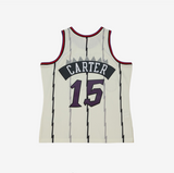 TORONTO RAPTORS VINCE CARTER CREAM MITCHELL AND NESS SWINGMAN JERSEY
