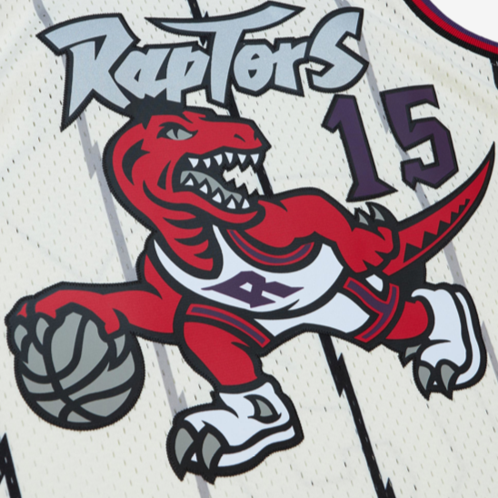 TORONTO RAPTORS VINCE CARTER CREAM MITCHELL AND NESS SWINGMAN JERSEY