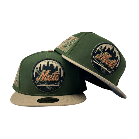 New York Mets Shea Stadium 40th Anniversary Olive Camel New Era Fitted Hat