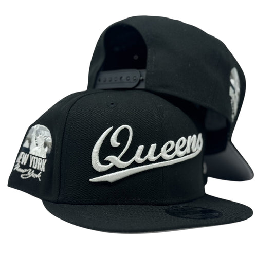 Queens New York Statue of Liberty 9Fifty New Era Snapback Hat-Black White