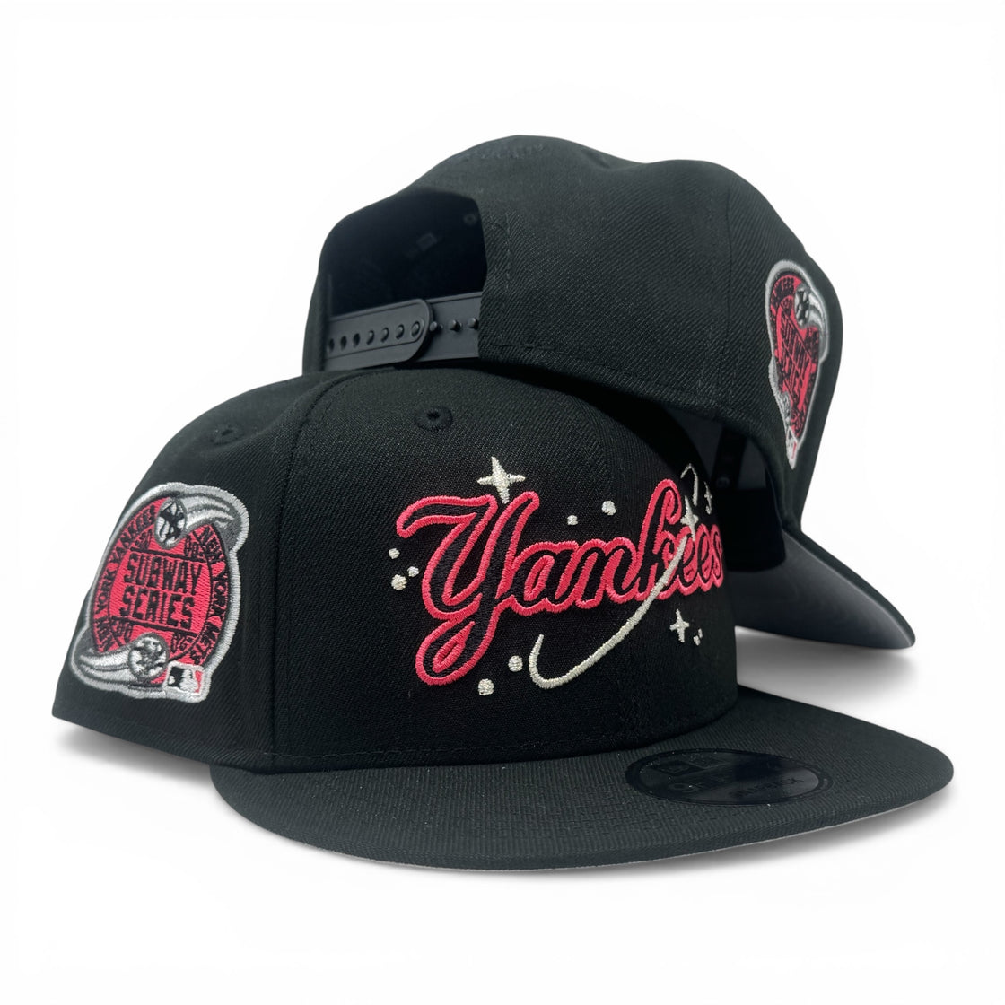 New York Yankees Subway Series Script Logo Snapback Hats-Infrared