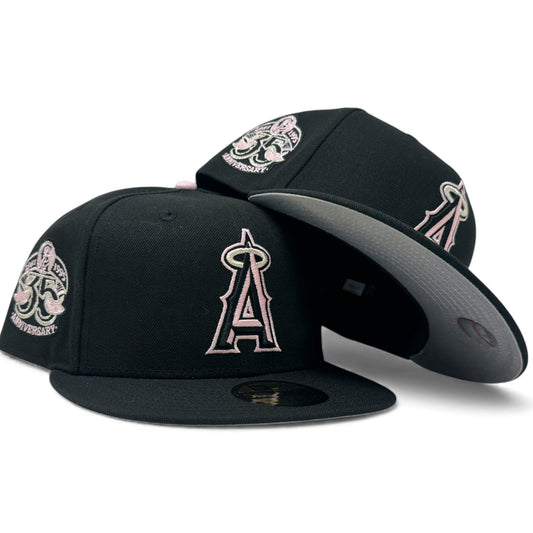 Los Angeles Angels 35th Anniversary Fitted Hats-Black pink