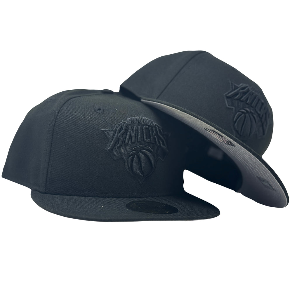 New York Knicks 3D Black Tonal Fitted Hats