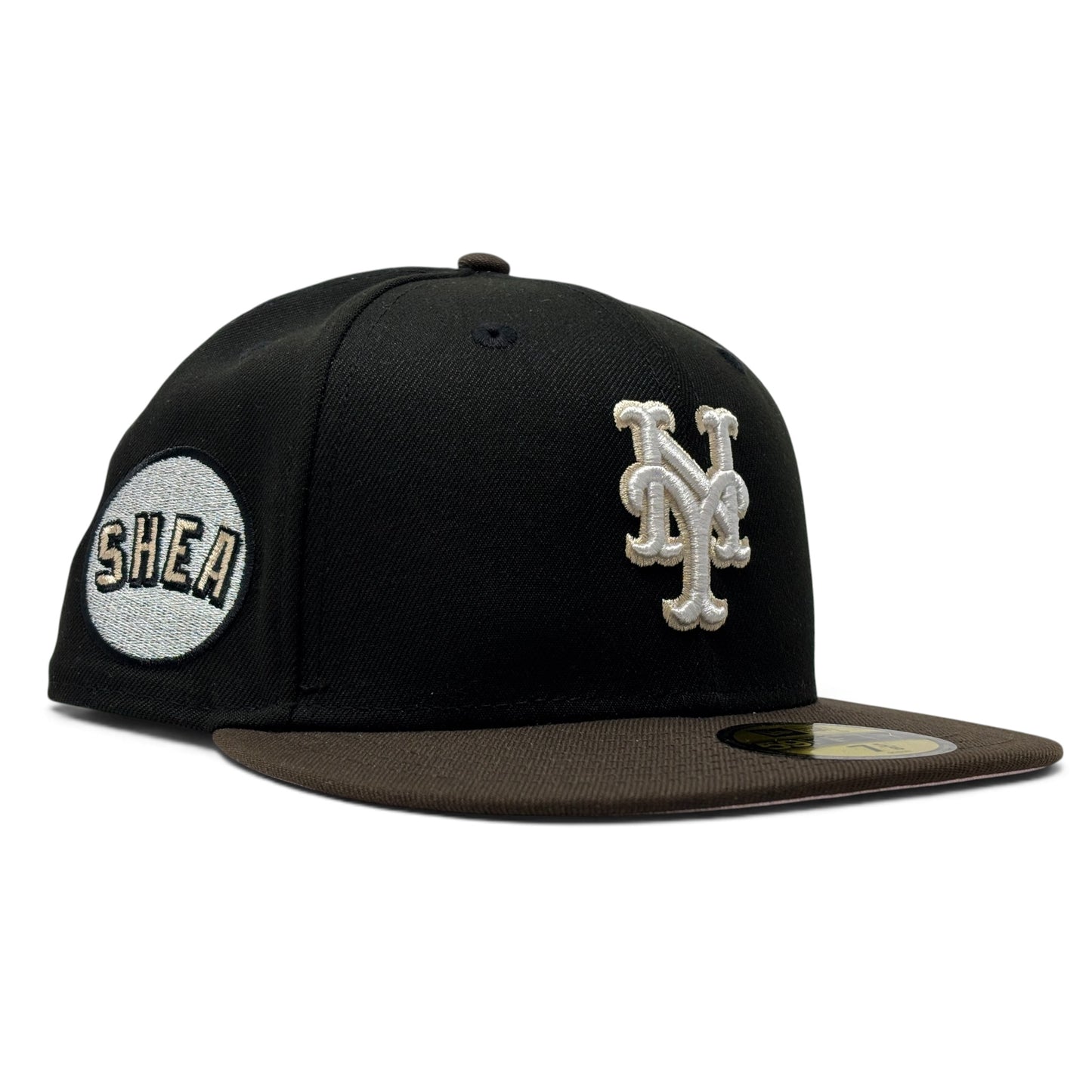 New York Mets Shea Stadium Pink Brim New Era Fitted Hats-Black Brown