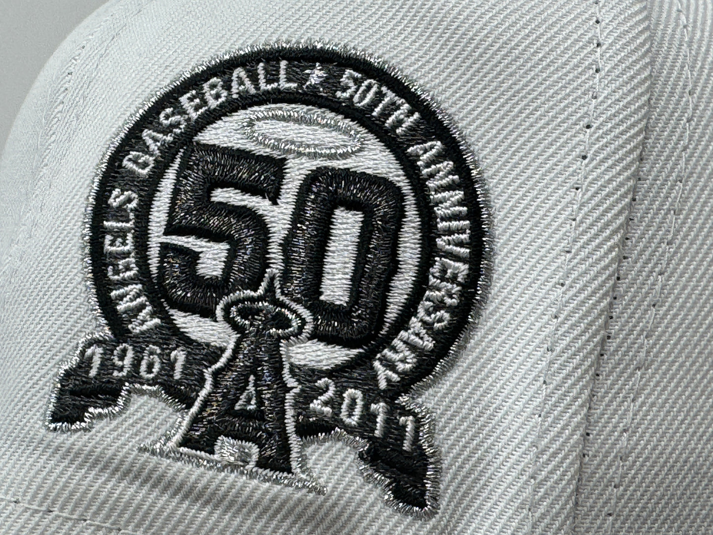 Los Angeles Angels 50th Anniversary Metallic Logo 59Fifty New Era Fitted Hat