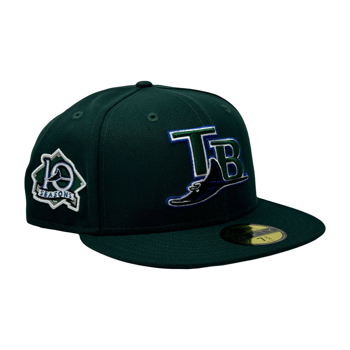 Tampa Bay Devil Rays 10th Seasons Dark Green 59Fifty New Era Fitted Hat