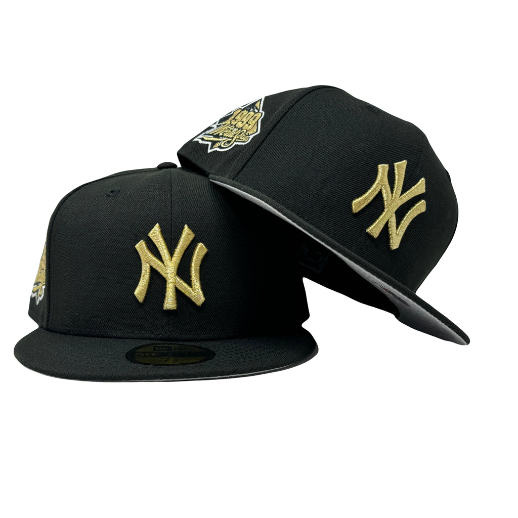 New York Yankees 1999 World Series Black Metallic Gold Logo New Era Fitted Hat