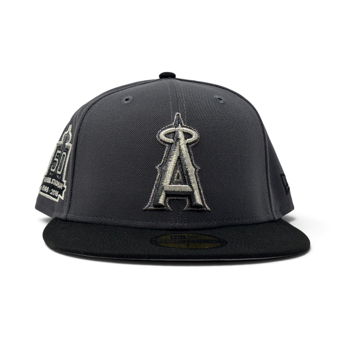 Los Angeles Angels 50th Anniversary New Era Fitted Hat-Black Dark Gray
