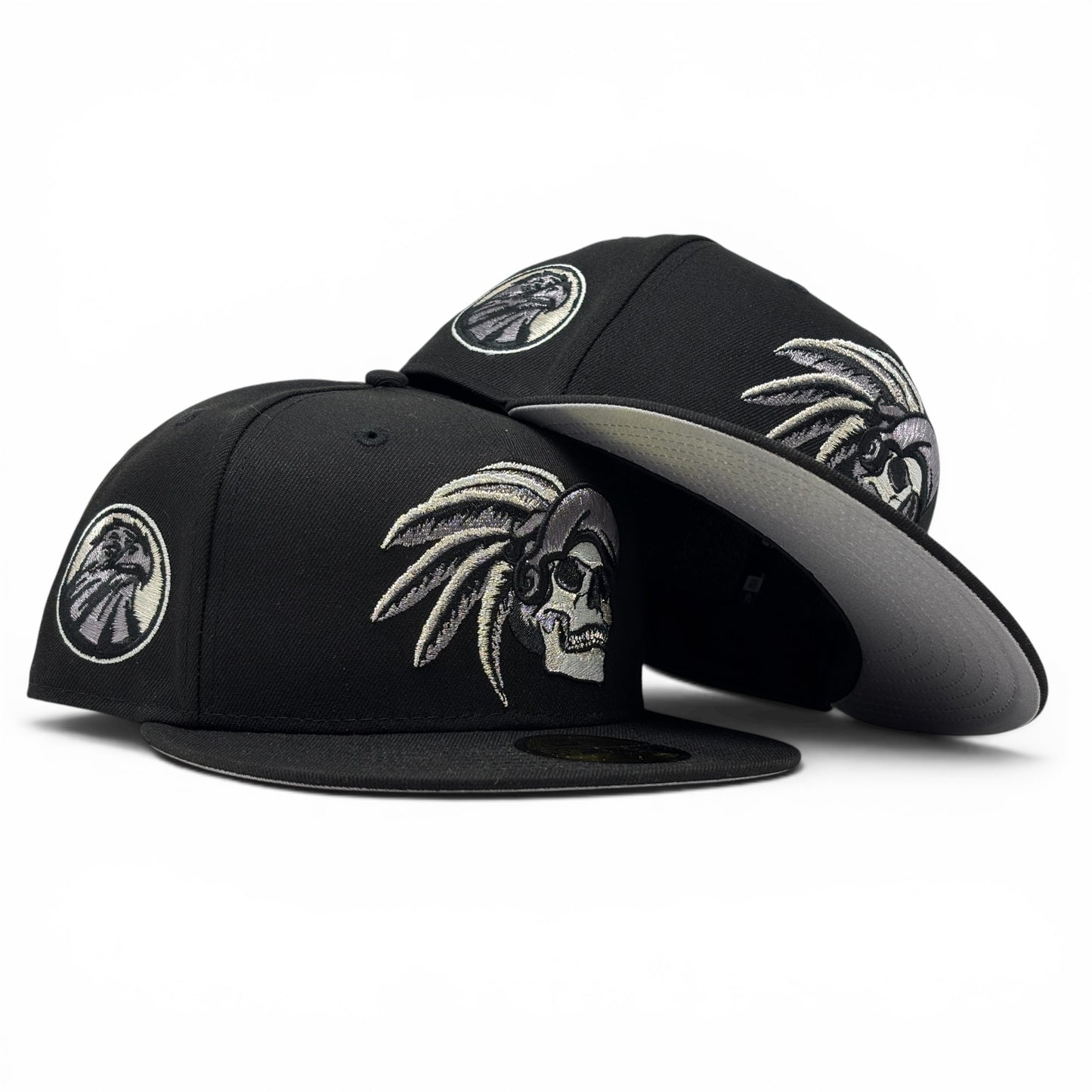 Aztec Skull Warriors New Era Fitted Hat-Black