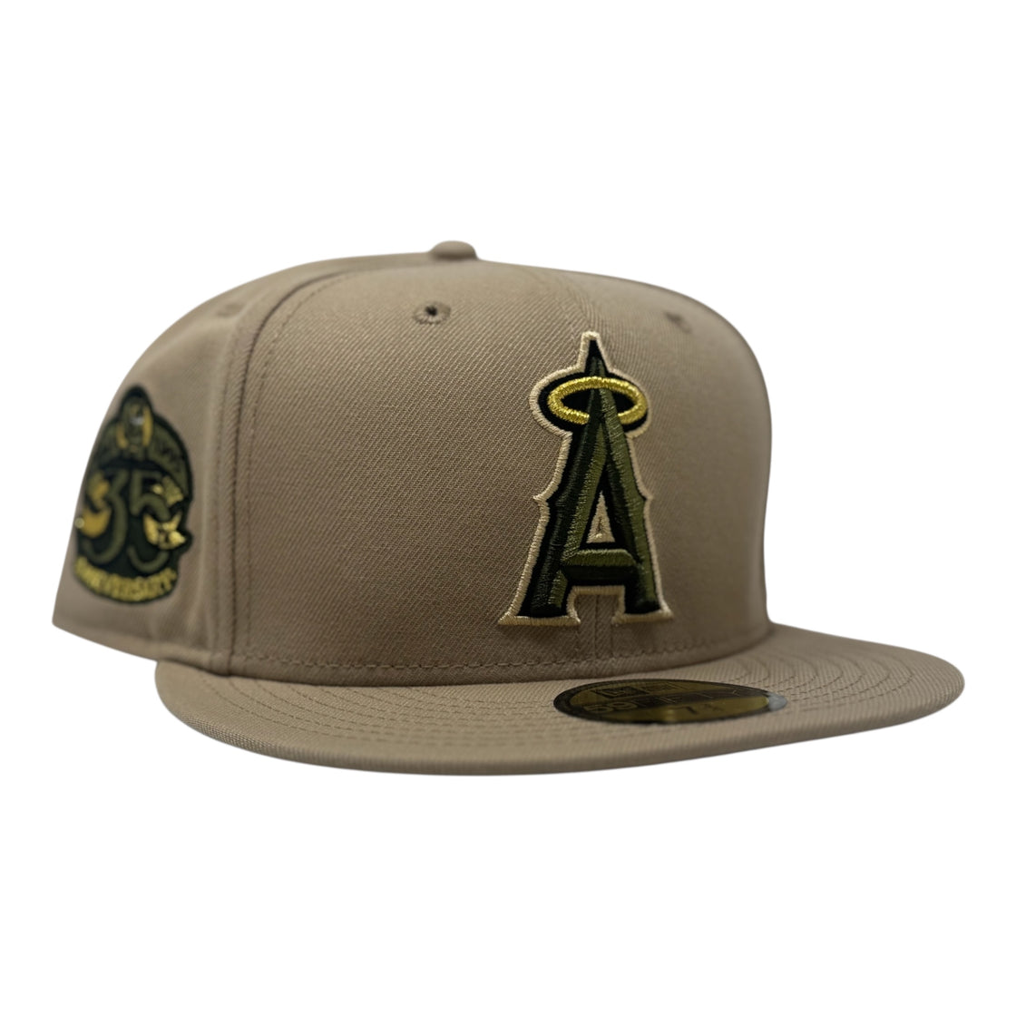 Los Angeles Angels 35th Anniversary Fitted Hat - Tan Olive