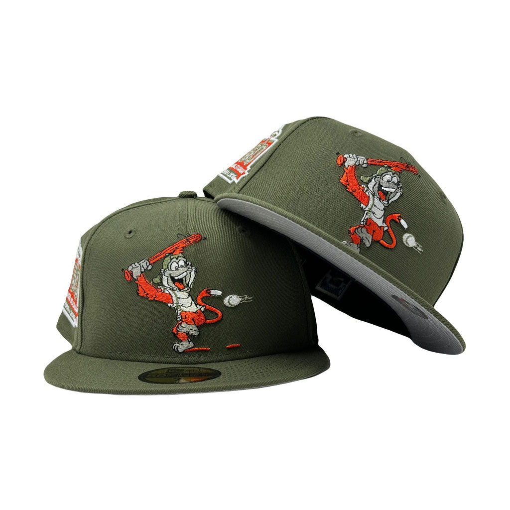 Los Angeles Angels 50th Anniversary Olive green Mascot Logo 59Fifty New Era Fitted Hat