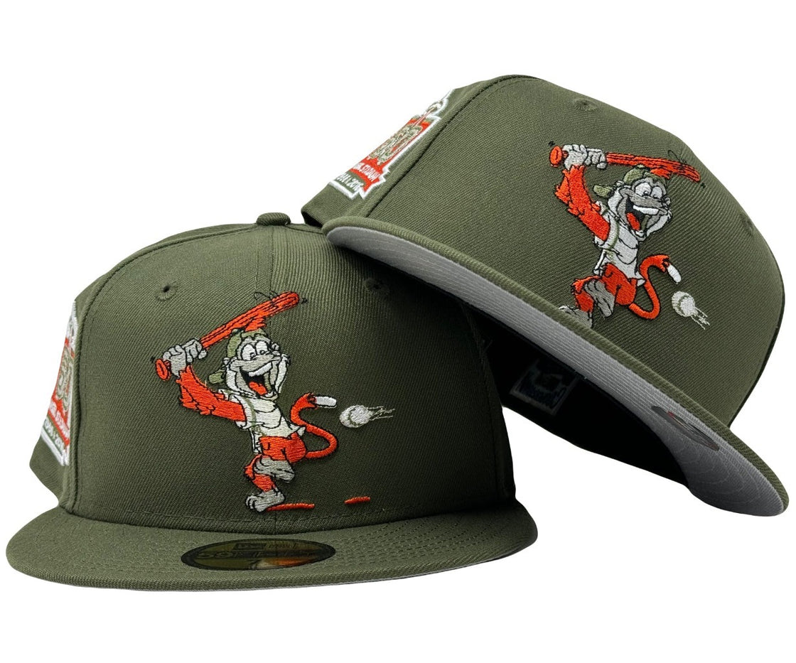 Los Angeles Angels 50th Anniversary Olive green Mascot Logo 59Fifty New Era Fitted Hat