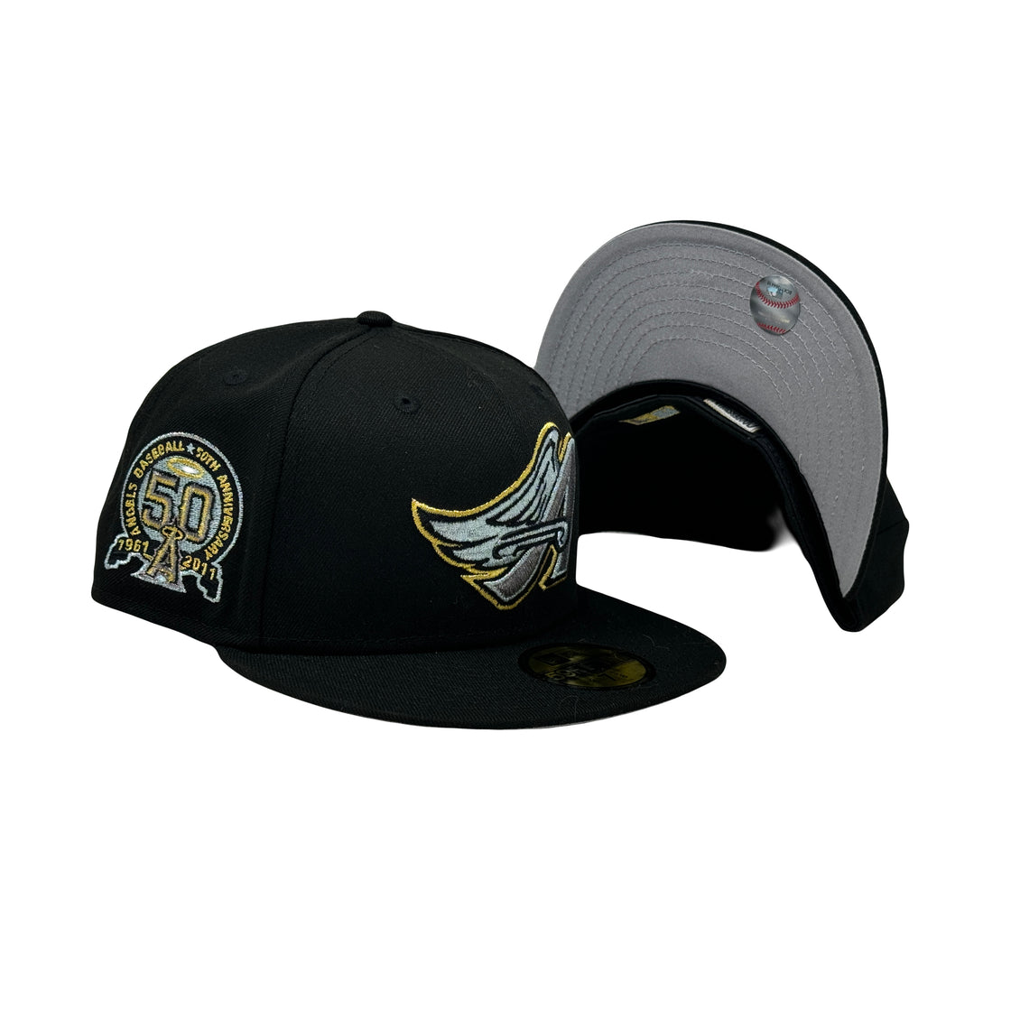 Los Angeles Angels 50th Anniversary Black 59Fifty New Era Fitted Hat