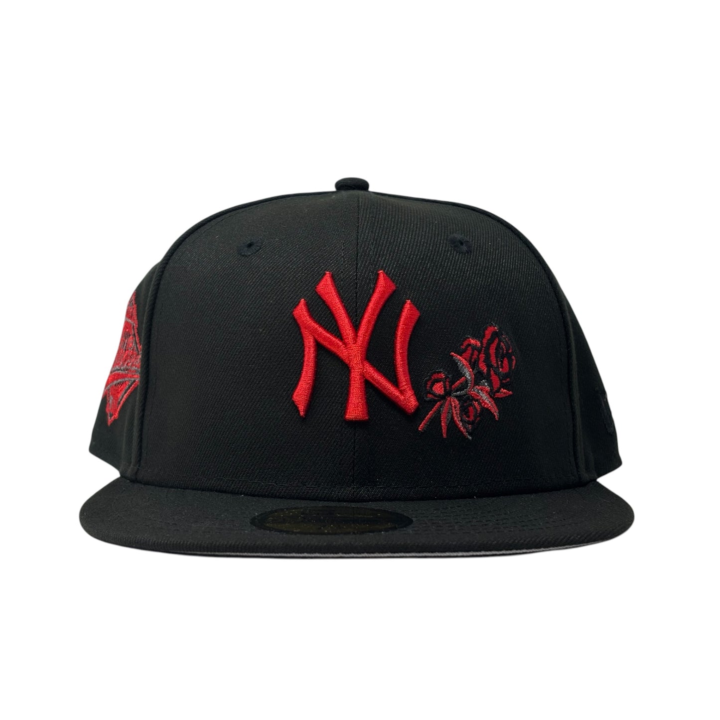 New York Yankees 1996 World Series Floral Logo Fitted Hat-Black Red