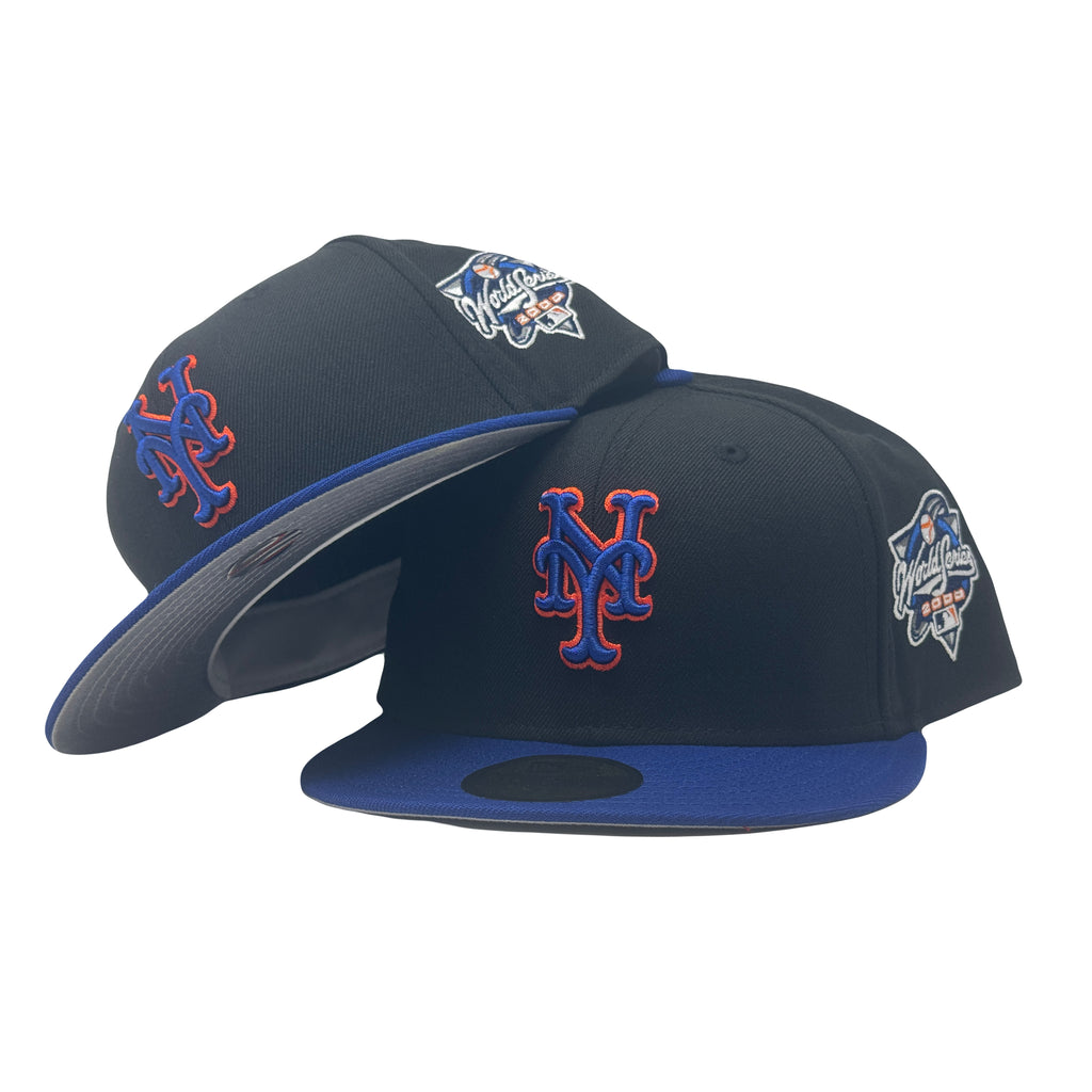 New York Mets 2000 World Series Black Royal Blue 59Fifty New Era Fitted Hat