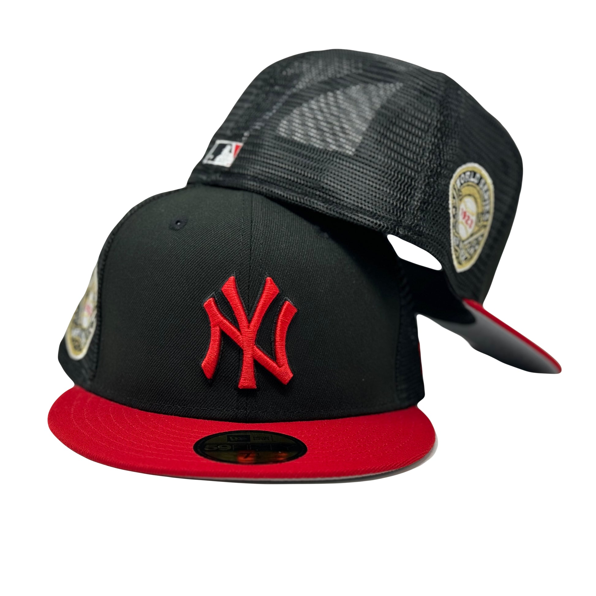 New York Yankees 1923 World Series Black Red 5950 Trucker Fitted Hat