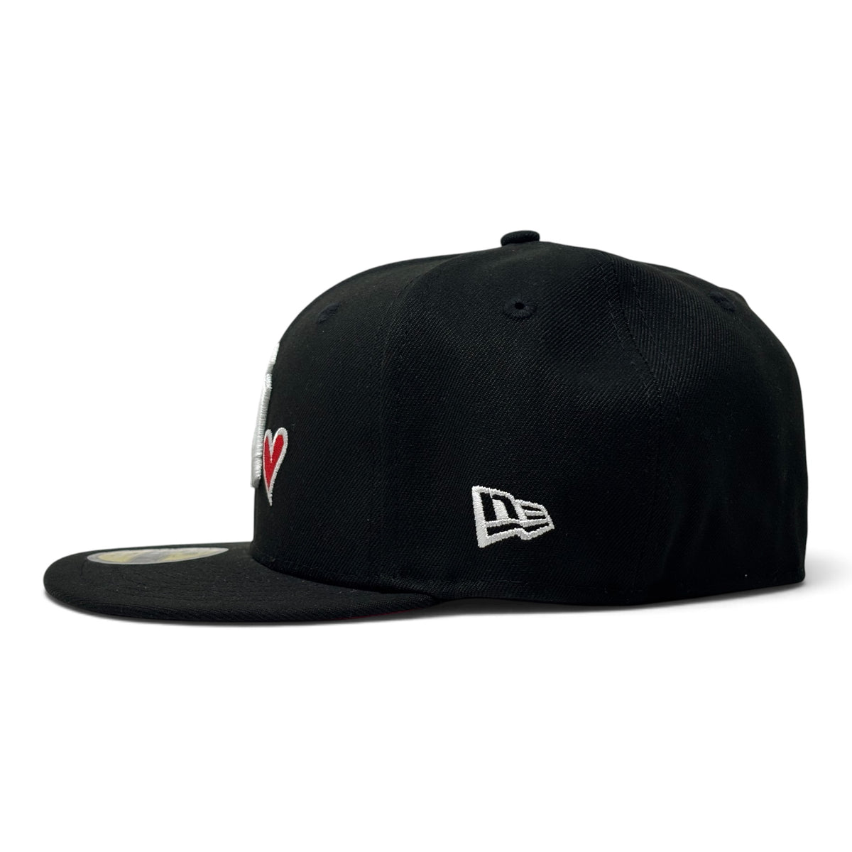 New York Yankees 1999 World Series with heart red Brim Fitted Hat-Black