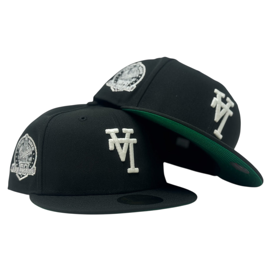 Los Angeles Dodgers Glow in the Dark Upside-Down Logo Fitted Hats-Black