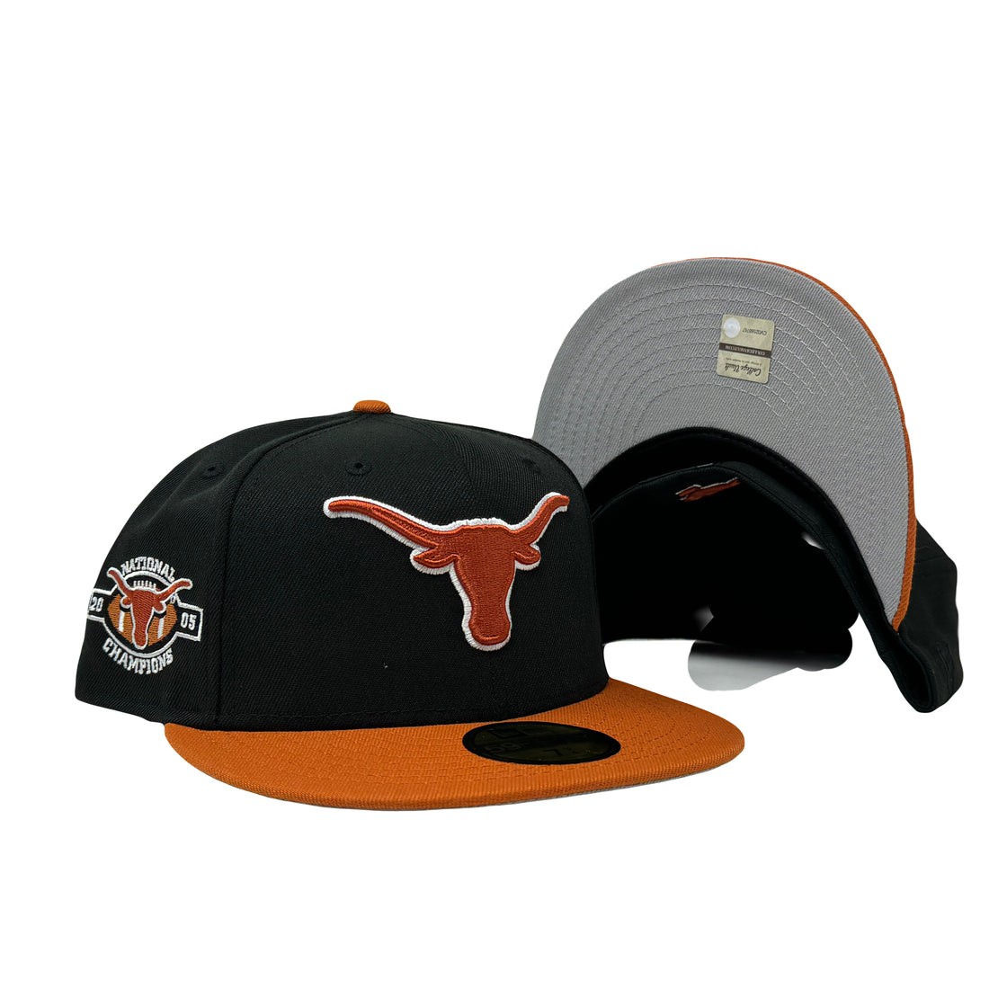 Texas Longhorn 2005 National Champions Black Burnt Orange 59Fifty New Era Fitted Hat