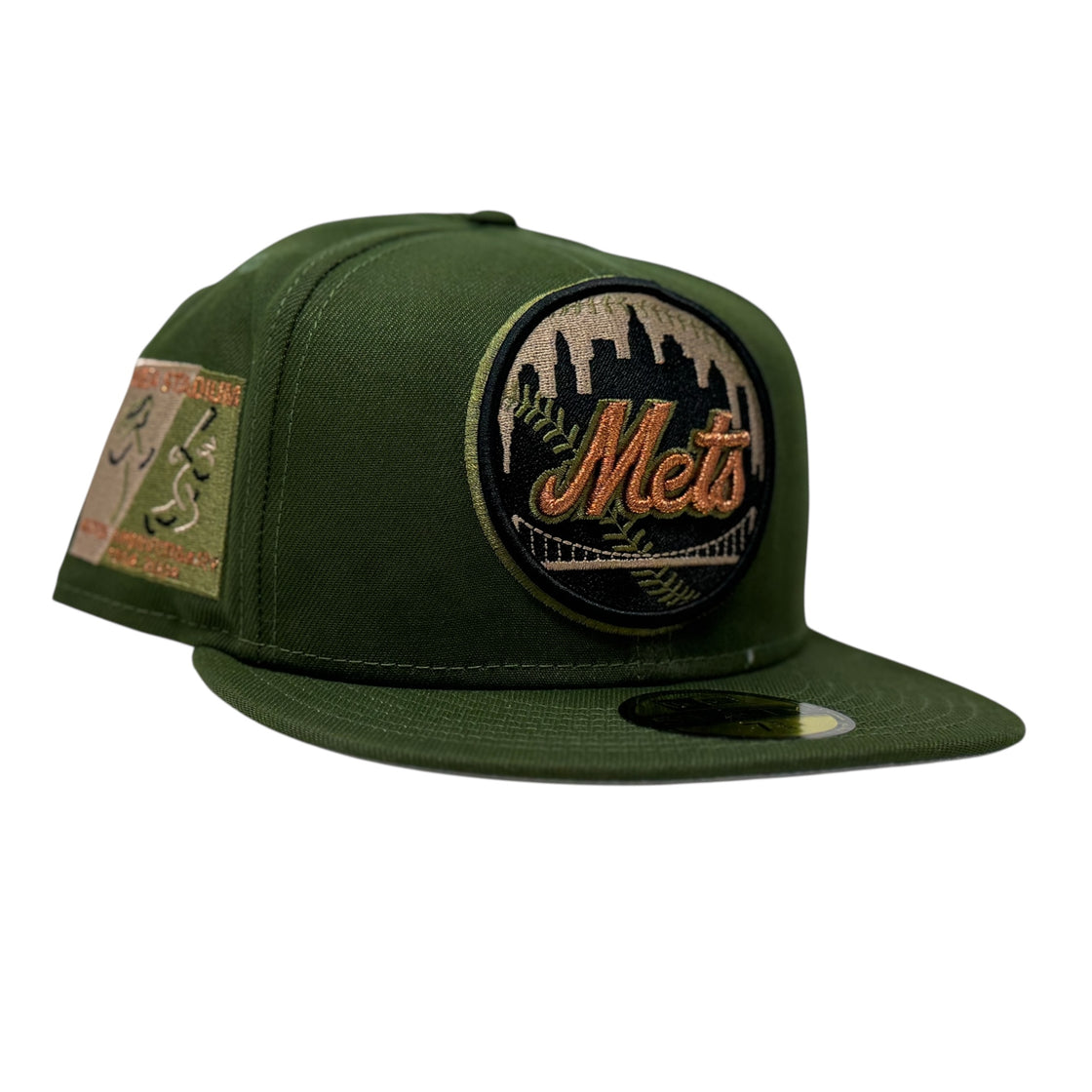 New York Mets Shea Stadium 40th Anniversary Fitted Hat-Olive