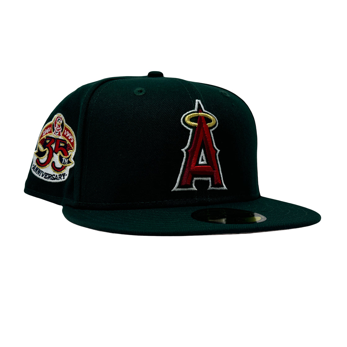 Los Angeles Angels 35th Anniversary Dark Green Pink Brim 59Fifty New Era Fitted Hat